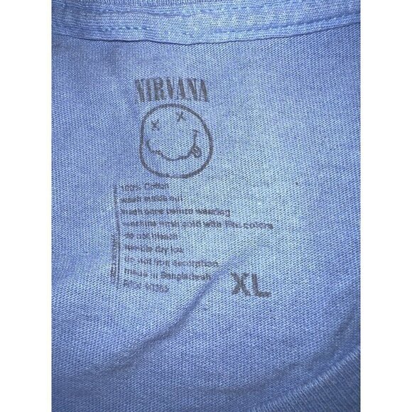 NIRVANA Short-Sleeve Neon Smile Boyfriend Graphic Crewneck T-Shirt Sz XL - Picture 5 of 6